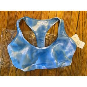 NWT JUSTFAB Unpadded Sports Bra Women’s XXL Lightweight Breathable Blue
